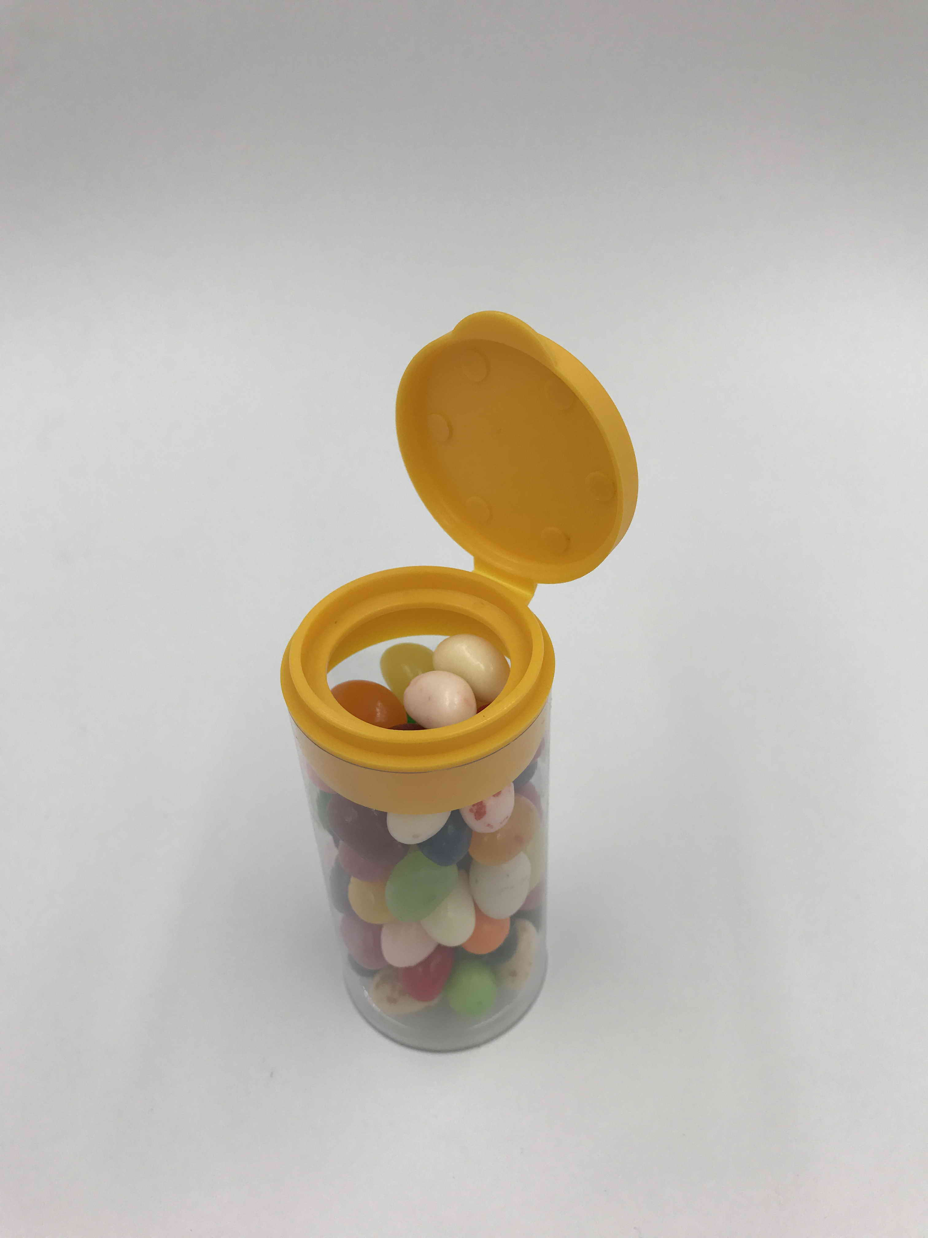 clear plastic container with flip top plugs,clear plastic tubes,petg